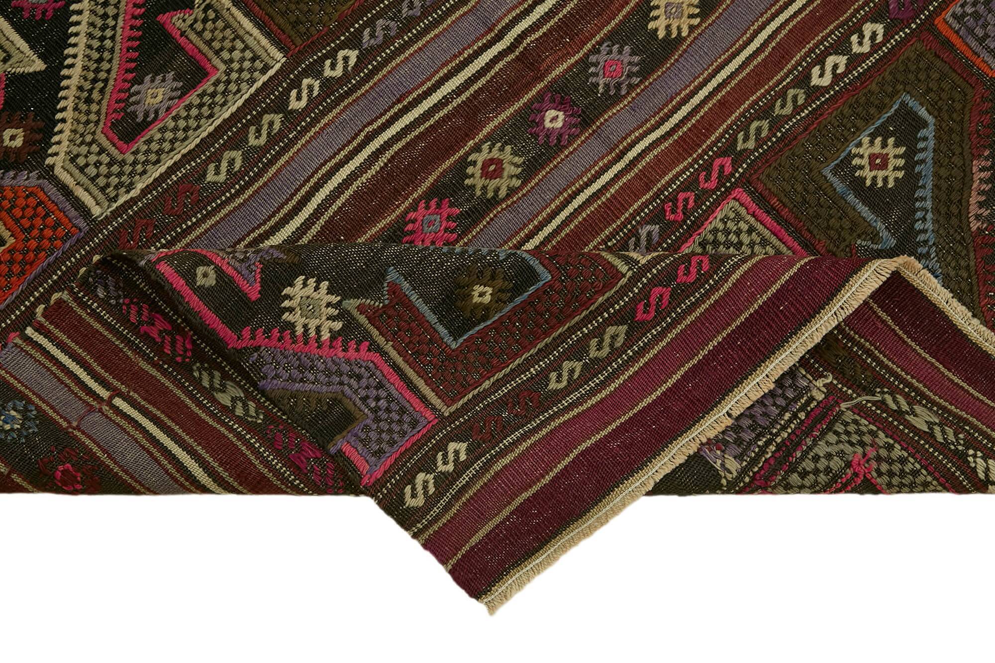 Turkish Handmade Vintage Anatolian Kilim 136 cm x 230 cm