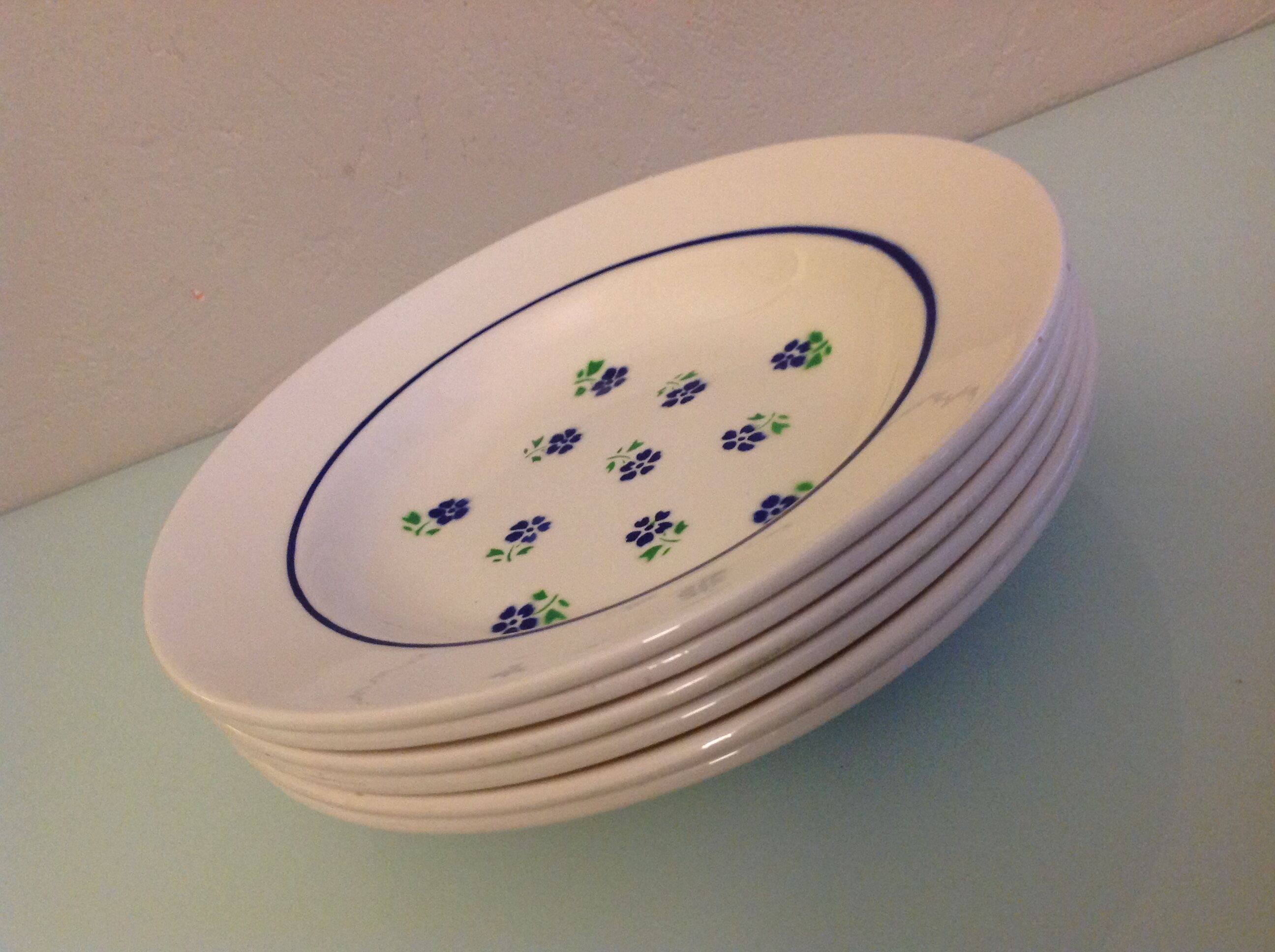 Six hollow plates decor Claudius from Badonviller faienceries, 50/60s