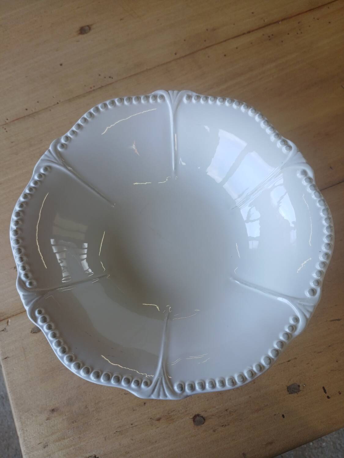 White earthenware compote dish