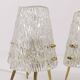 Pair of mid-century brass and textured glass table lamps, Austria, 1950s