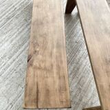 Oak farmhouse table and its two benches