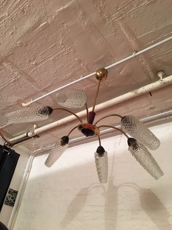 Lustre épi année 1960 en bakelite et métal