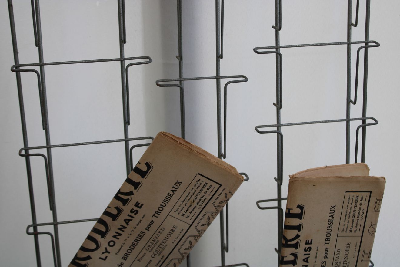 Old postcard wall display