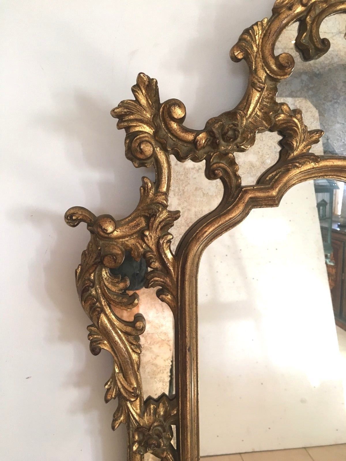 Gilded wooden rockery mirror XX century 140x83cm