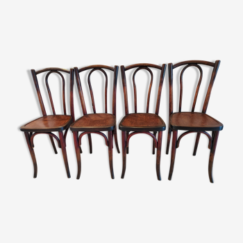 Suite of 4 chairs of bistrot Luterma year 1920