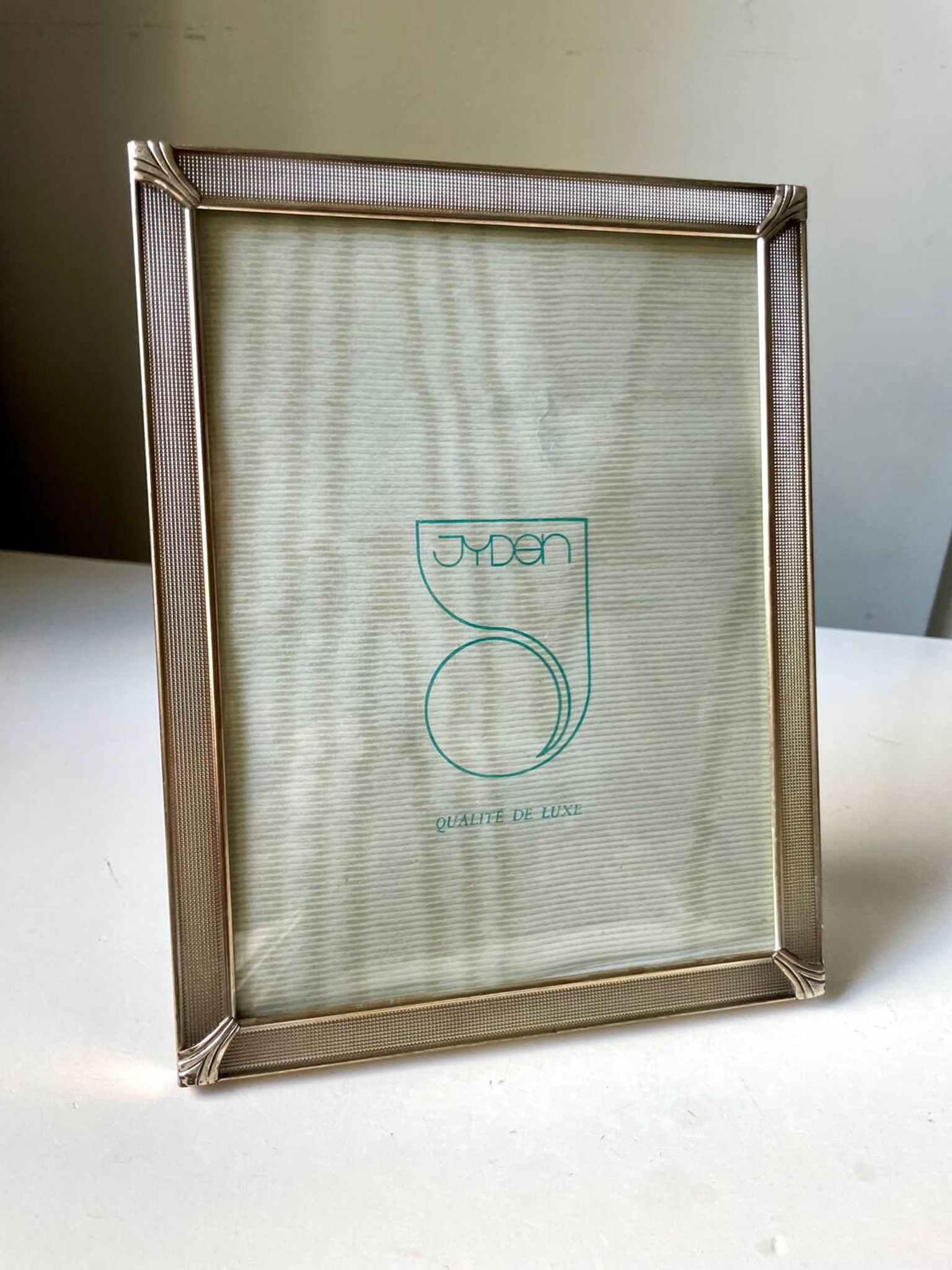 Art deco silver colored   frame 28.5 cm x 14.5 cm  convex glass