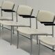 Fauteuils Gijs van der Sluis en cuir blanc