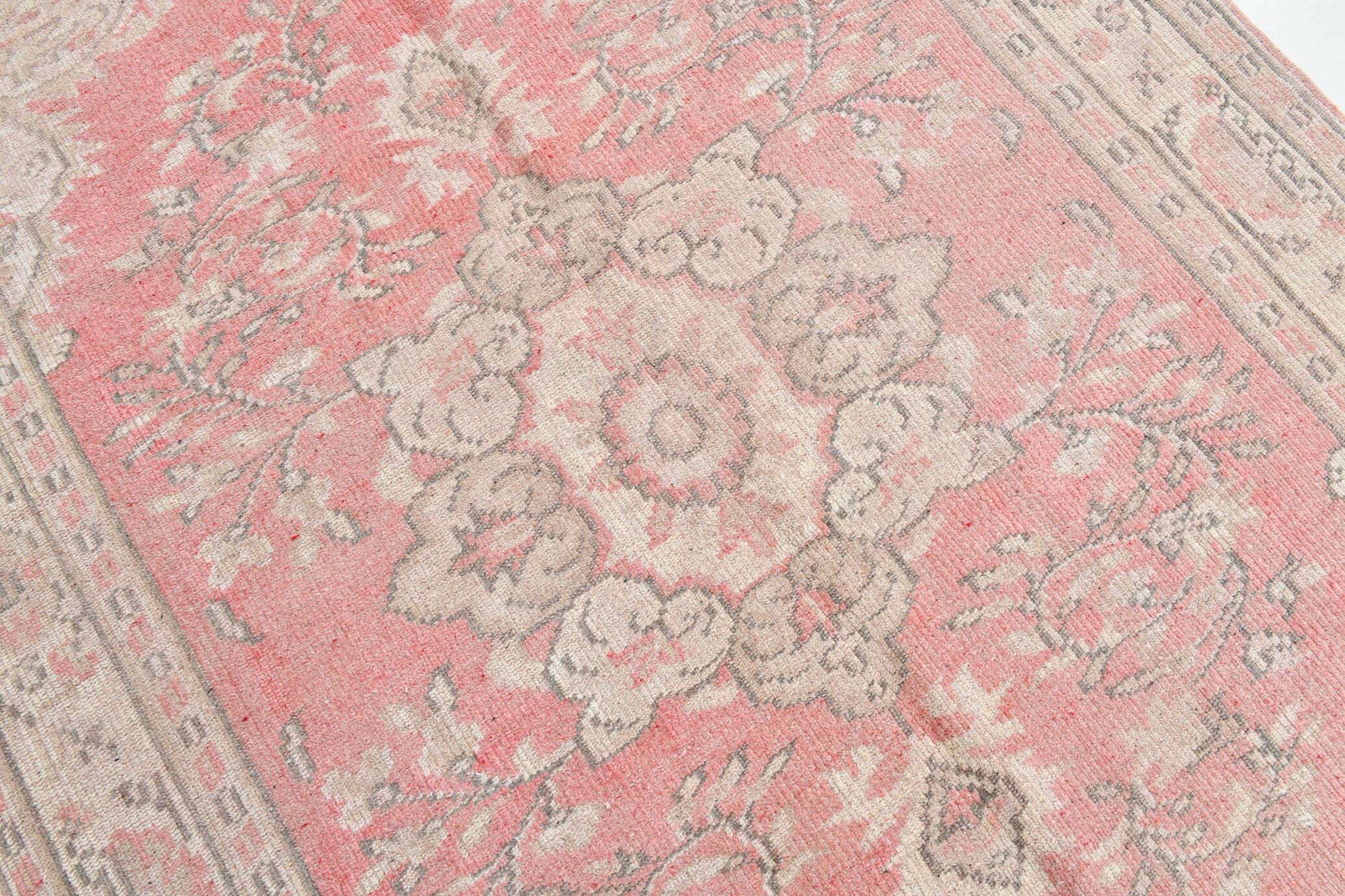 Soft Red & Beige Entryway Handmade Vintage Rug, 170x261 Cm