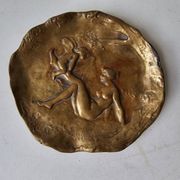 Ashtray / bronze bowl Figurative nude - Art Nouveau signed Joe Desco