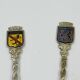 Set of 7 Heraldic Souvenir Spoons from Cities