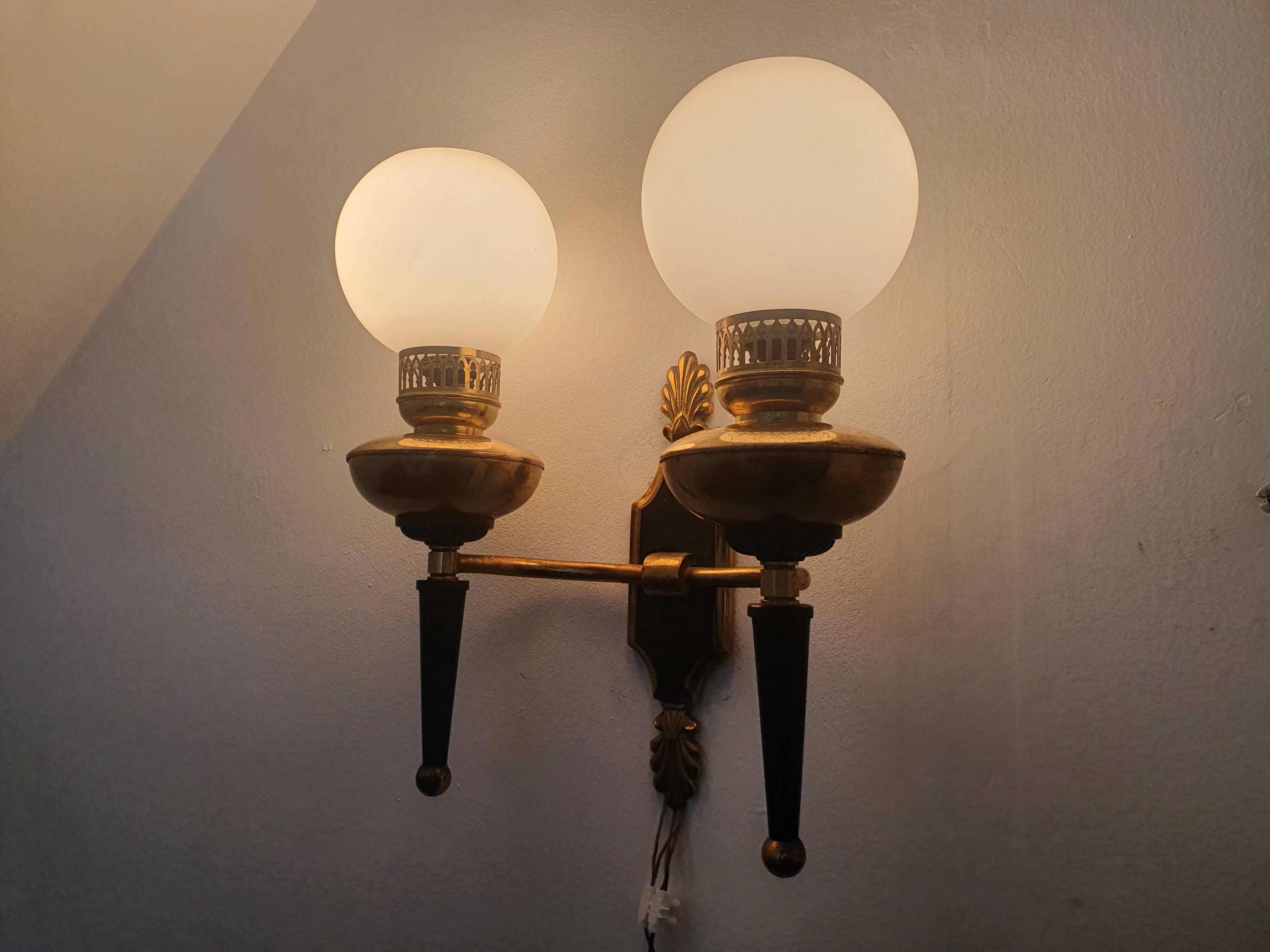 Large empire style double light wall light