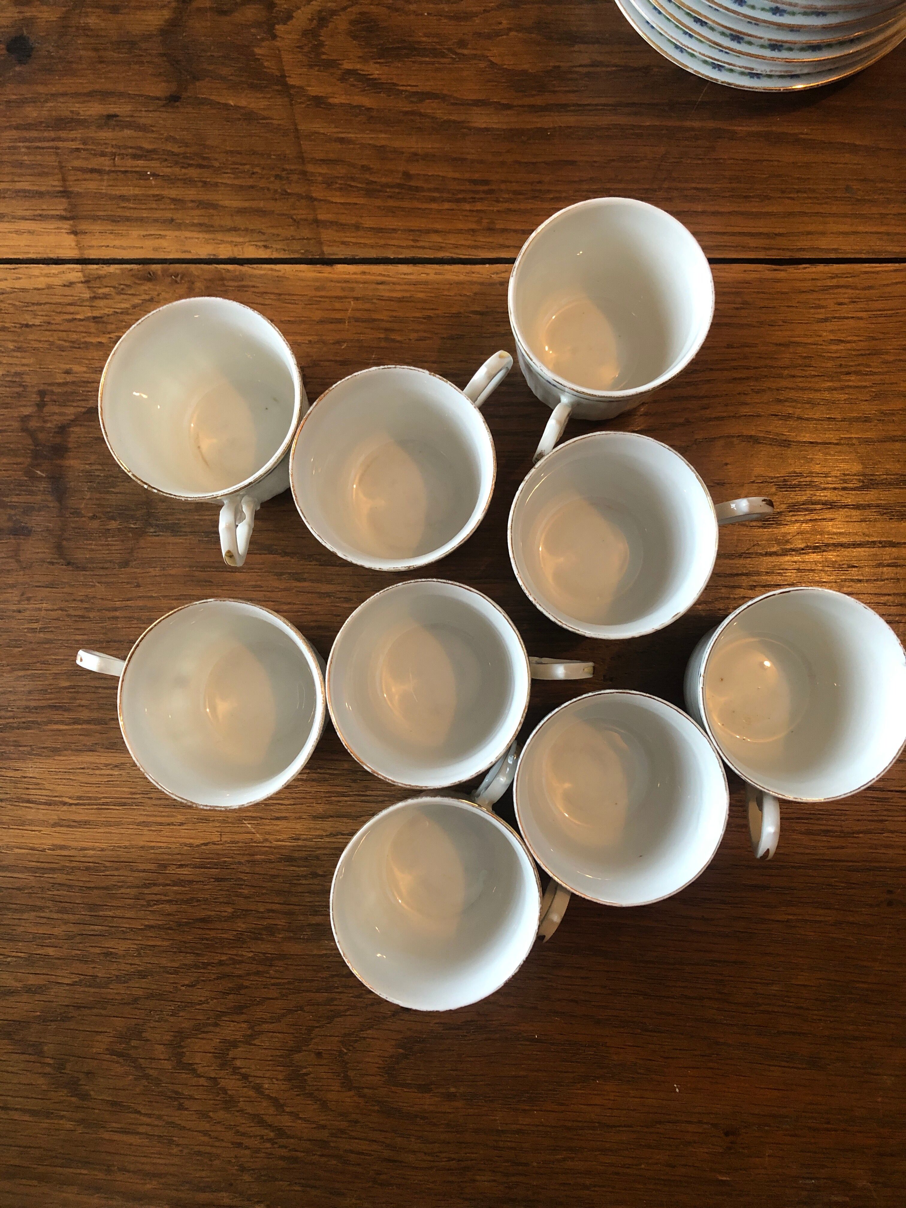 Set of 9 cups and old saucers from Limoges