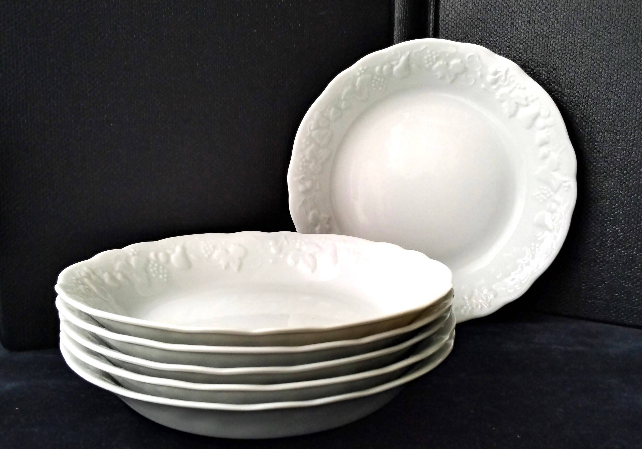 6 deep plates, with a calotte in Limoges porcelain by Ph. Deshoulières