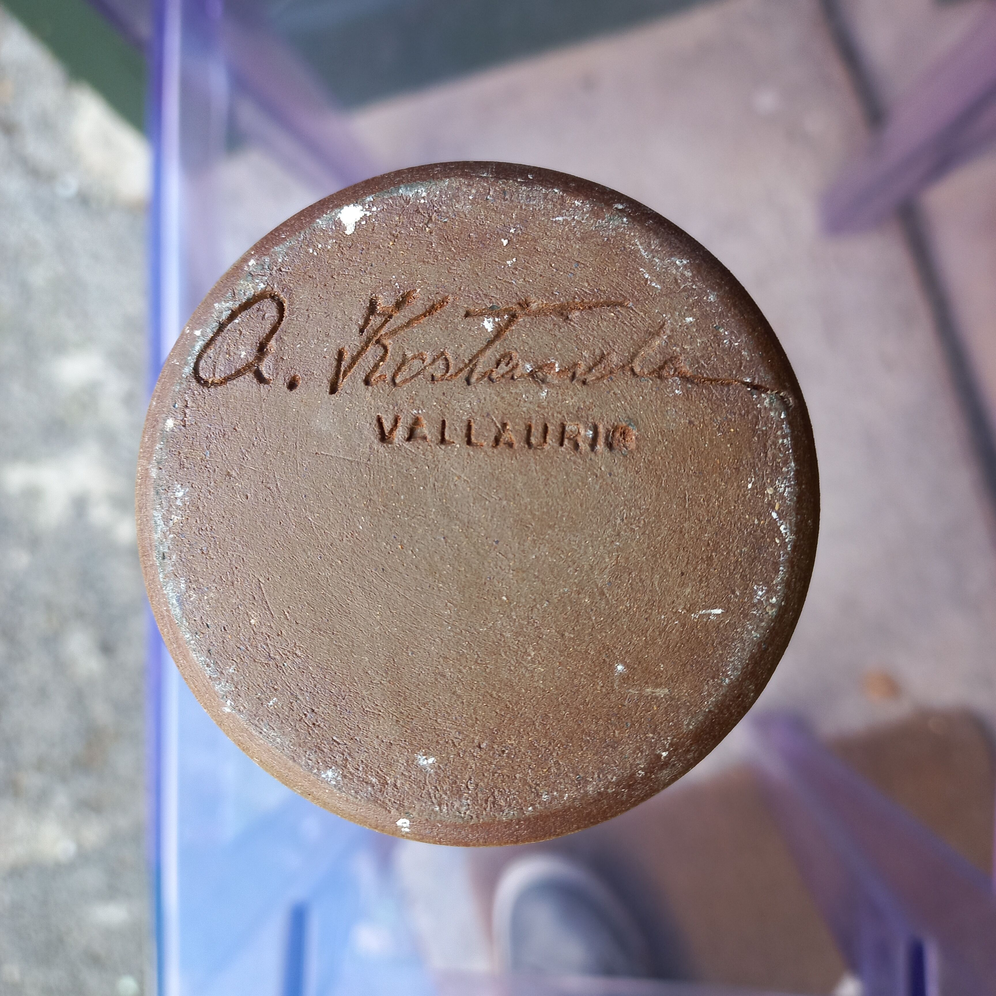 Vallauris ceramic tube vase