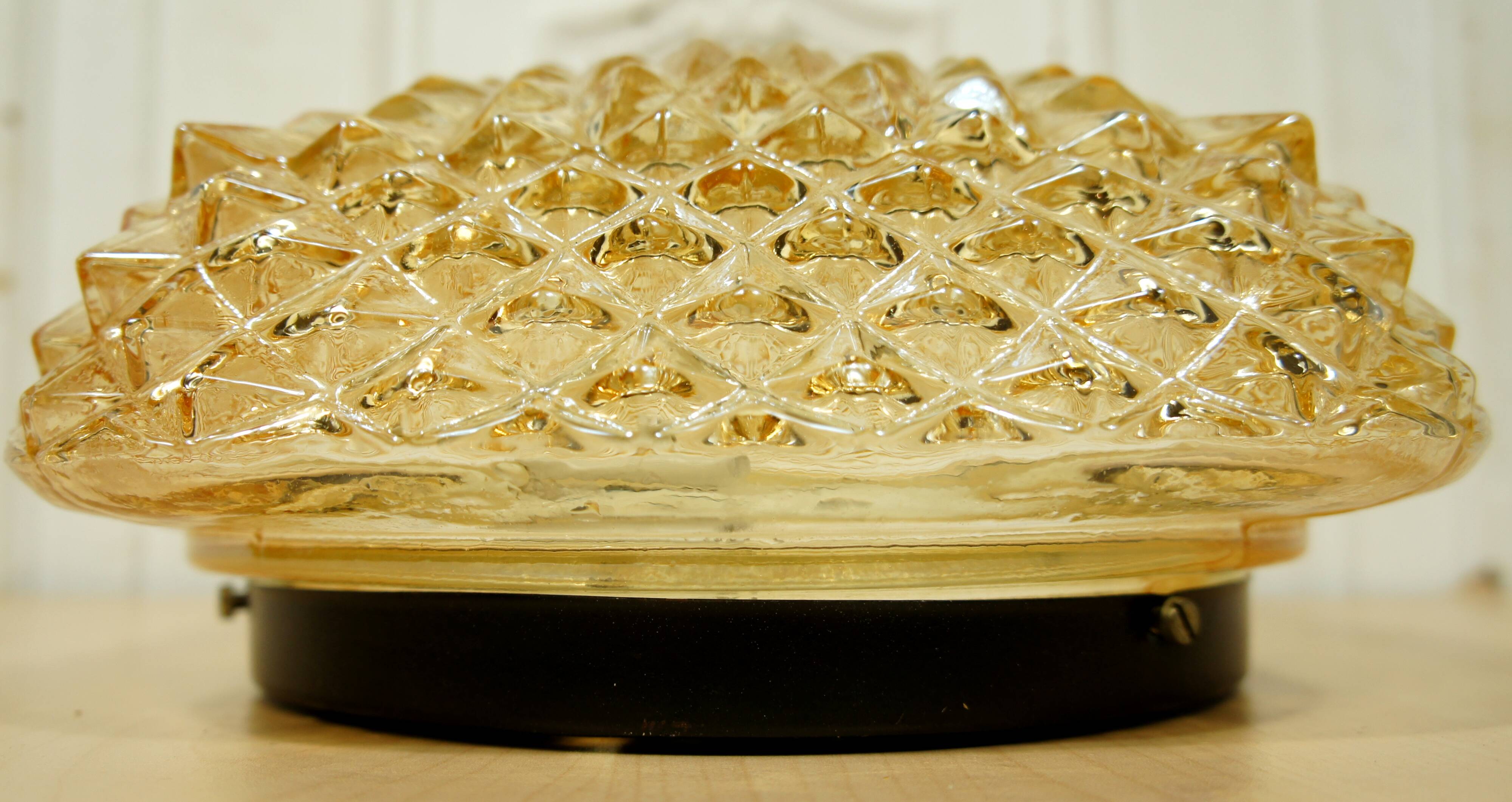 Ceiling lamp "Diamonds" iridescent molded glass