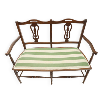 Edwardian mahogany two seat settee