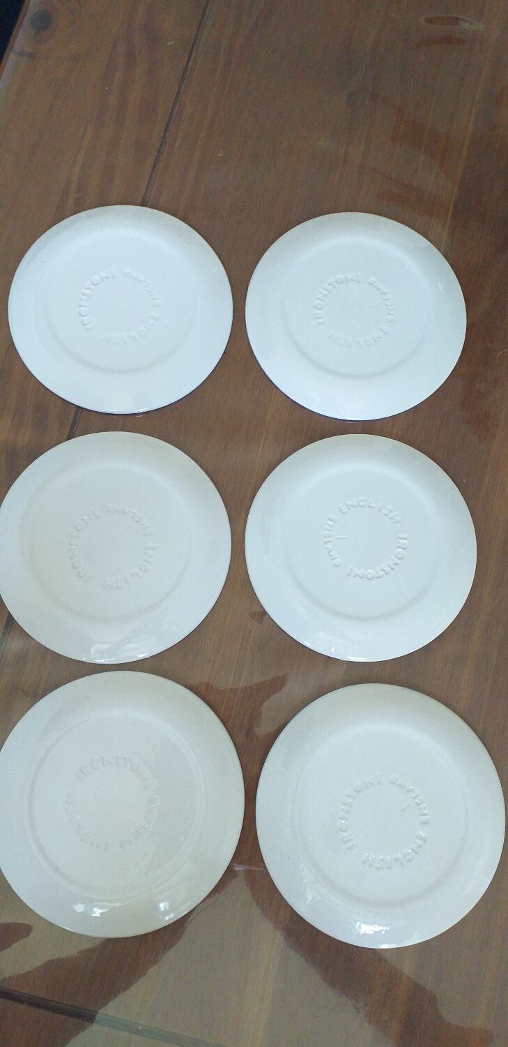 6 small plates English Ironstone