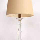 Mouth-blown designer lamp set with cream lampshades by Ingo Maurer, 1960