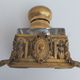 Bronze and crystal inkwell nineteenth Louis XVI and Marie-Antoinette medallion