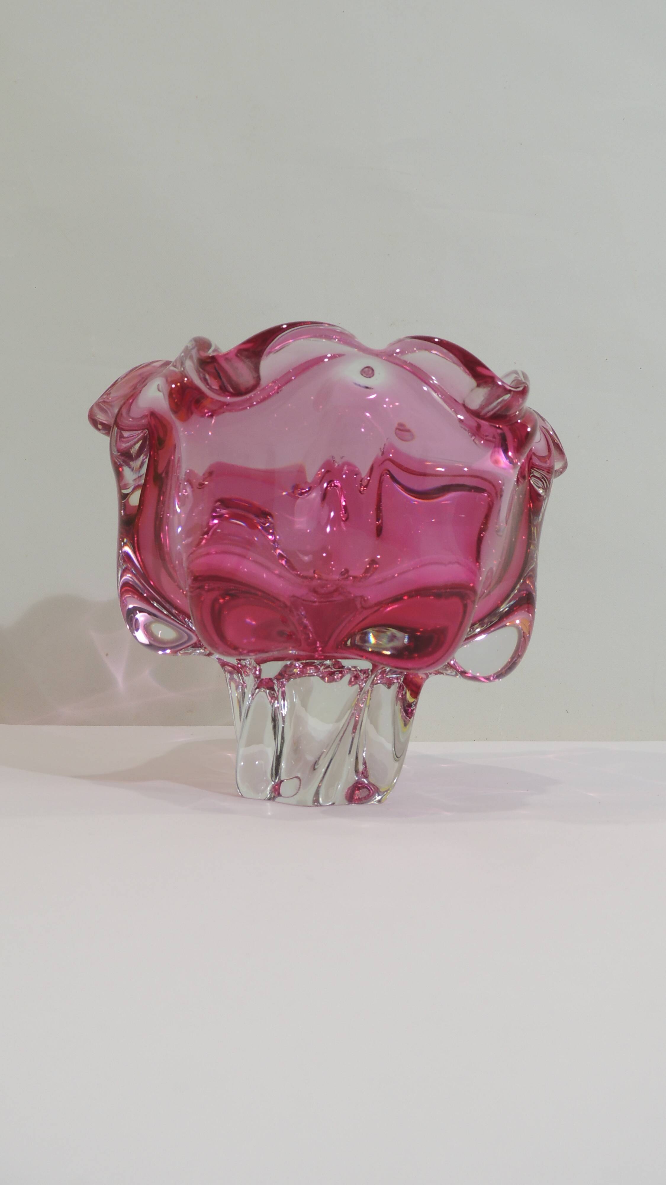 Czech Chribska glass ashtray / bowl / pocket emptier / Josef Hospodka