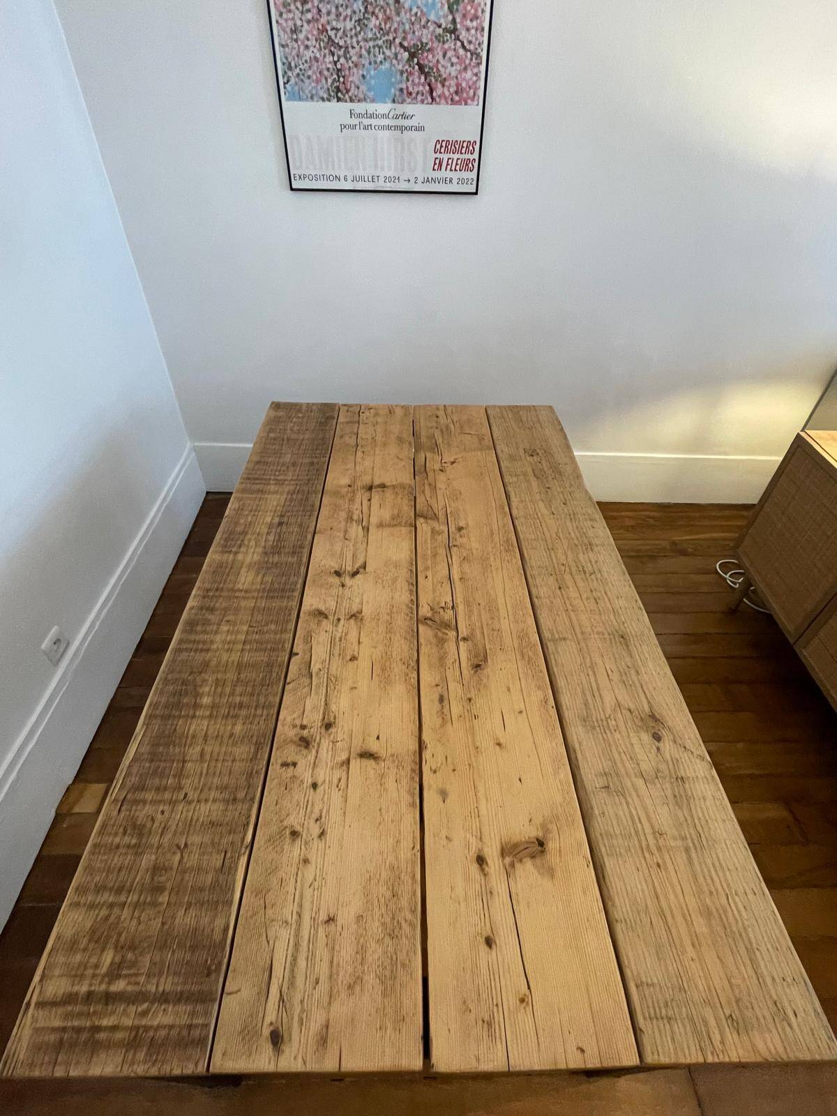 Industrial oak wood table