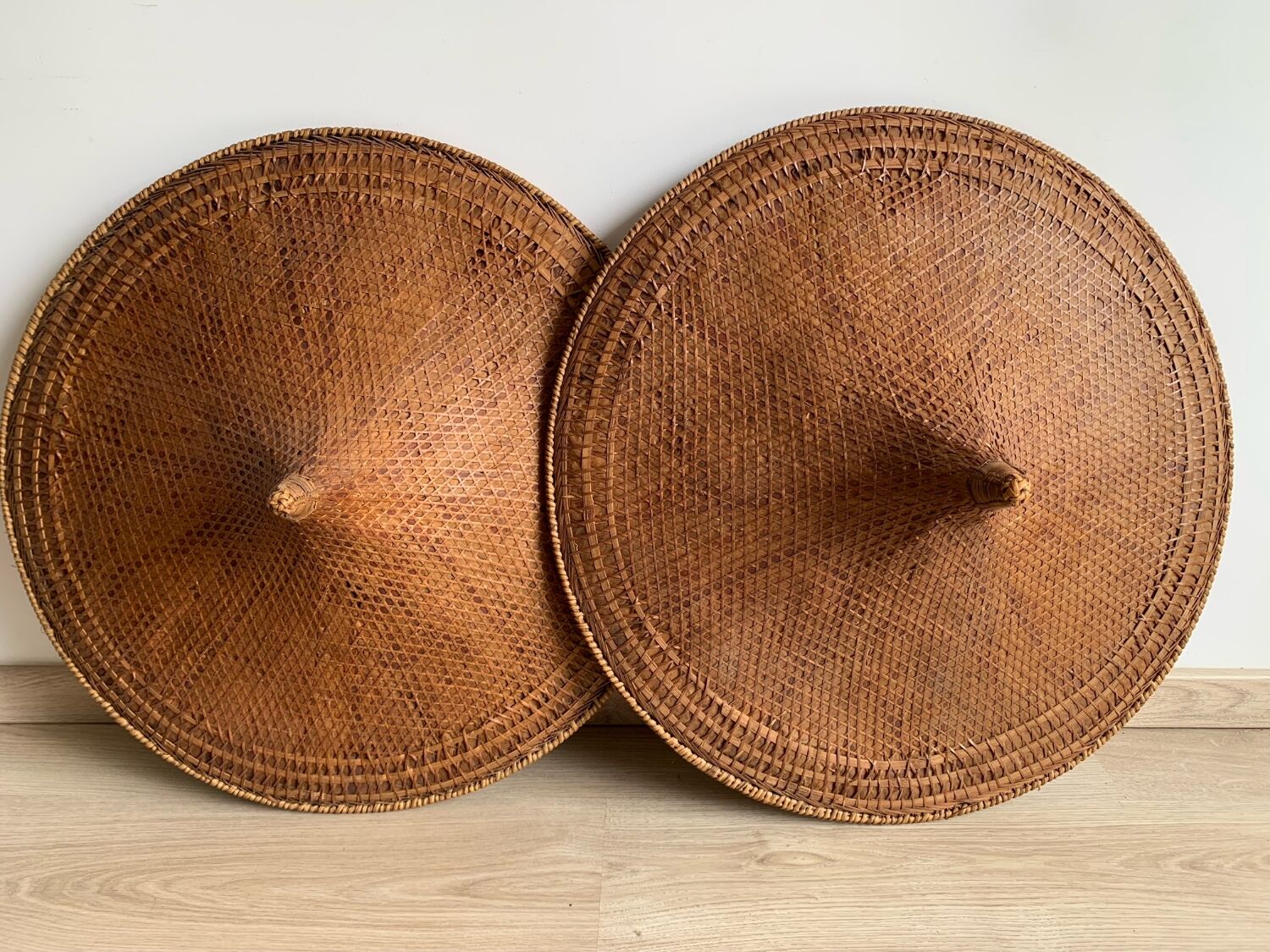 Southeast Asian hat made of natural materials.