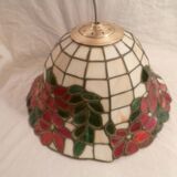 Tiffany-style cloisonné mother-of-pearl pendant light, 1970s