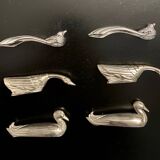 6 different animal knife holders, made of metal