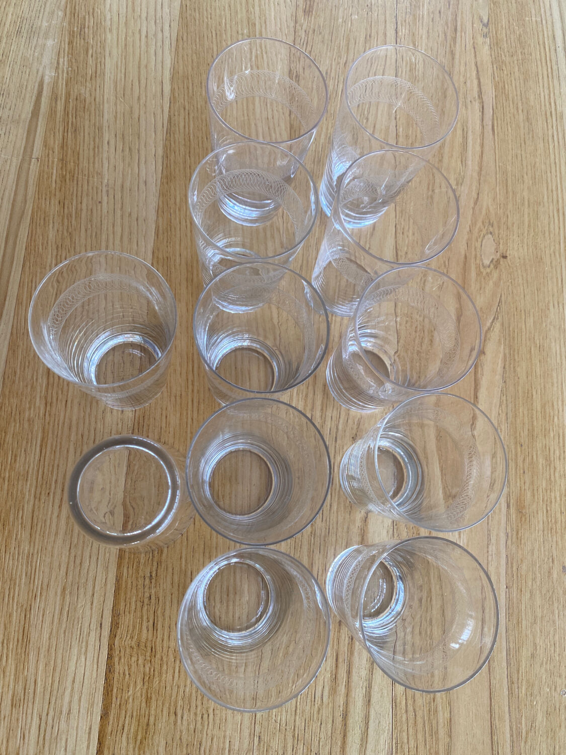 Lot de 6verres anciens à limonade art déco