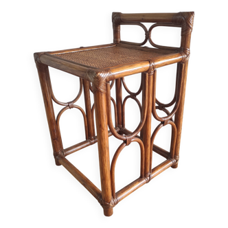 Vintage rattan bedside table