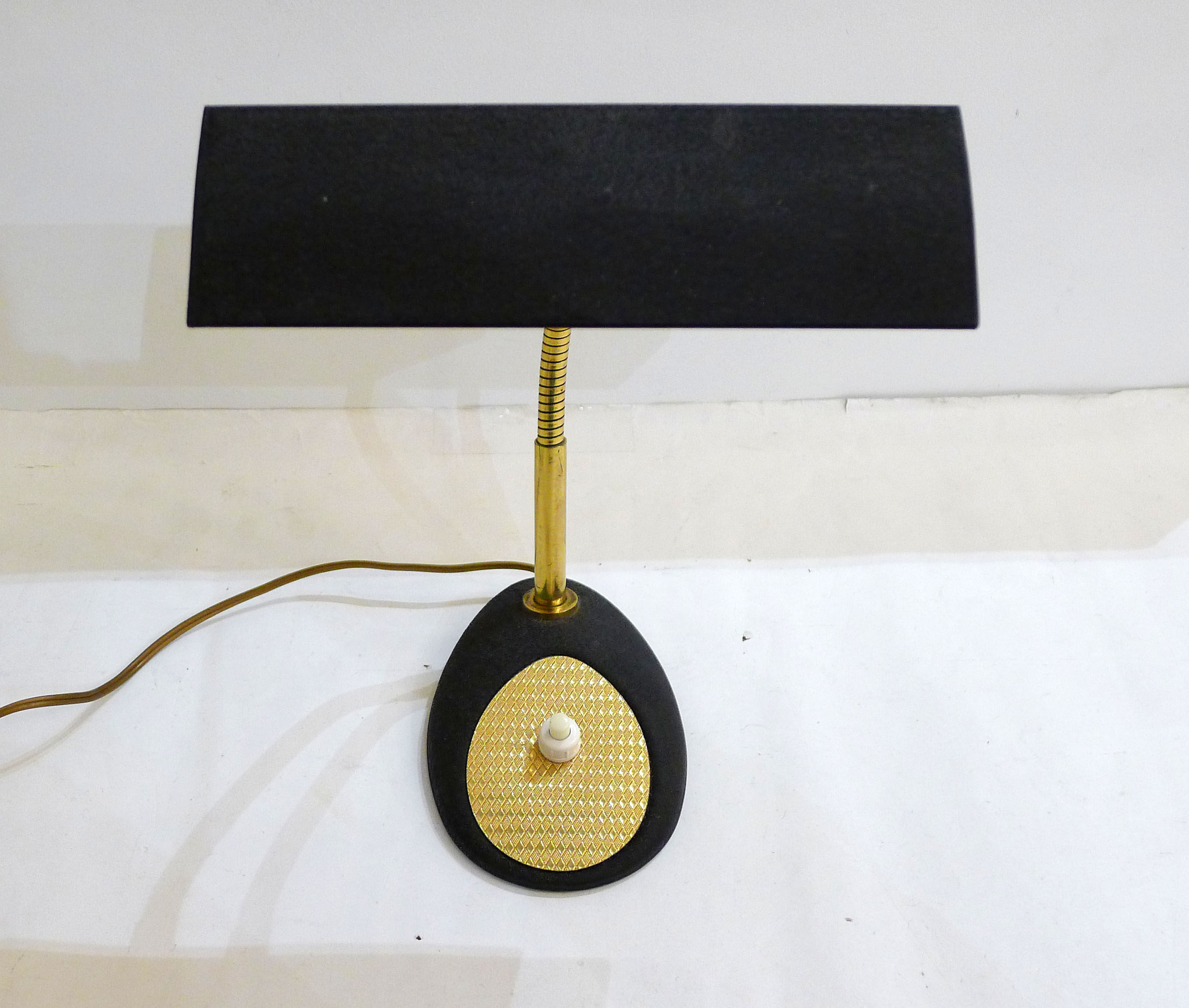 Small black Aluminor desk lamp - gilded