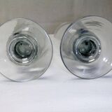 2 old bistro absinthe glasses blown glass on feet 16 cm collection