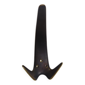 Carl Aubock Two large double wall hooks in brass #4056, Austria, 1950s