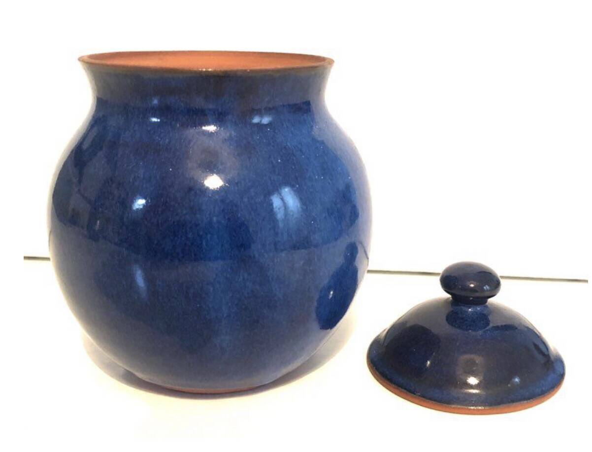 Blue ceramic pot