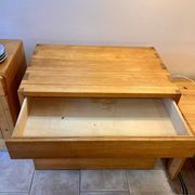 Wooden drawer chest in the style of Maison Regain, 1980s.