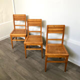 Set of 3 oak chairs from the 50s reconstruction period