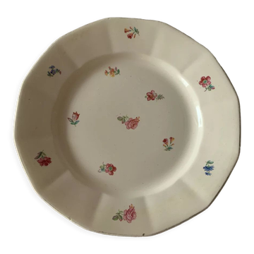 Assiette plate fleurie sarreguemine numéroté