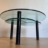Glass coffee table and black base
