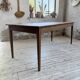 Table de ferme chêne pieds fuseaux 1950