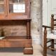 Solid wood display cabinet.
