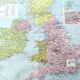 Old map of Great Britain and Ireland 43x43cm from 1950