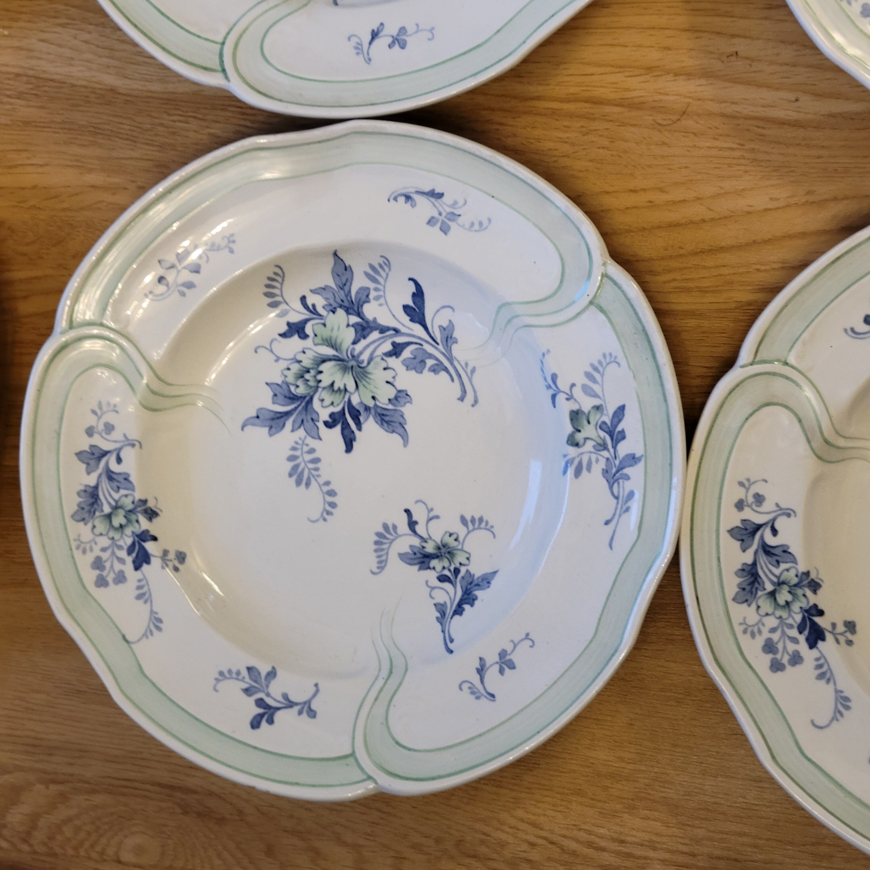 9 old K&G Lunéville hollow plates Regency model