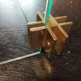 Vintage coffee table by Léon Rosen for Pace Collection all in tempered glass and brass 1970