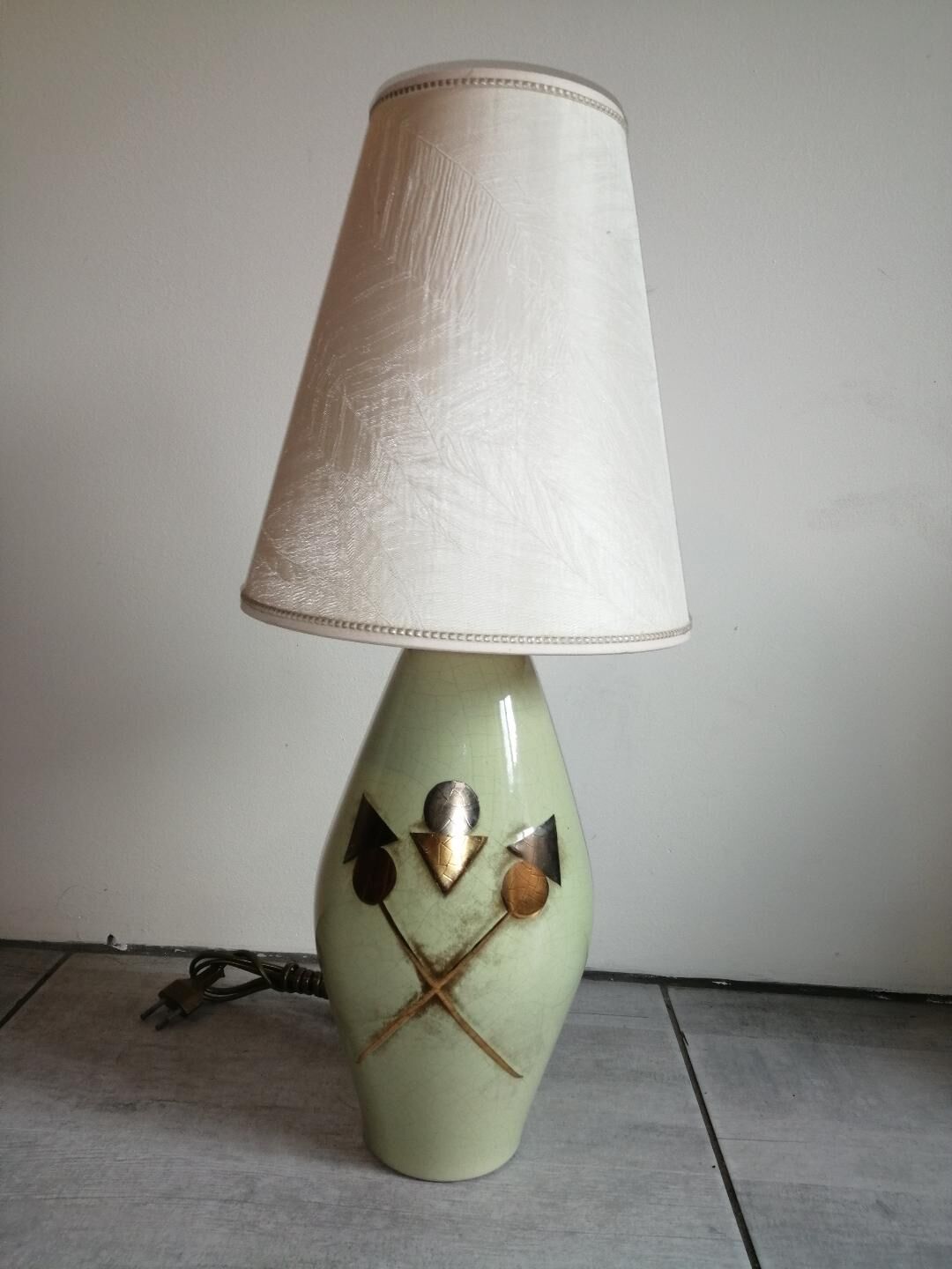 Lamp signed Louis Drimmer in earthenware