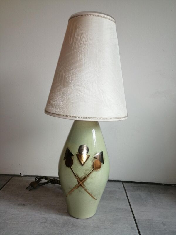 Lampe signée Louis Drimmer en faïence