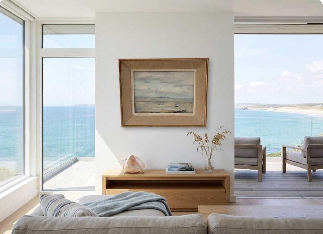 Marine Oil on canvas by JP. Guinegault (36 x 45)