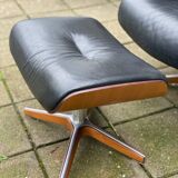 Leather  reclining chair and ottoman
