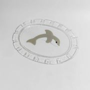 Vintage Murano glass serving platter with dolphin decoration, Italy, 1980s.