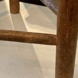 Vintage 1950s brutalist straw triangular stool