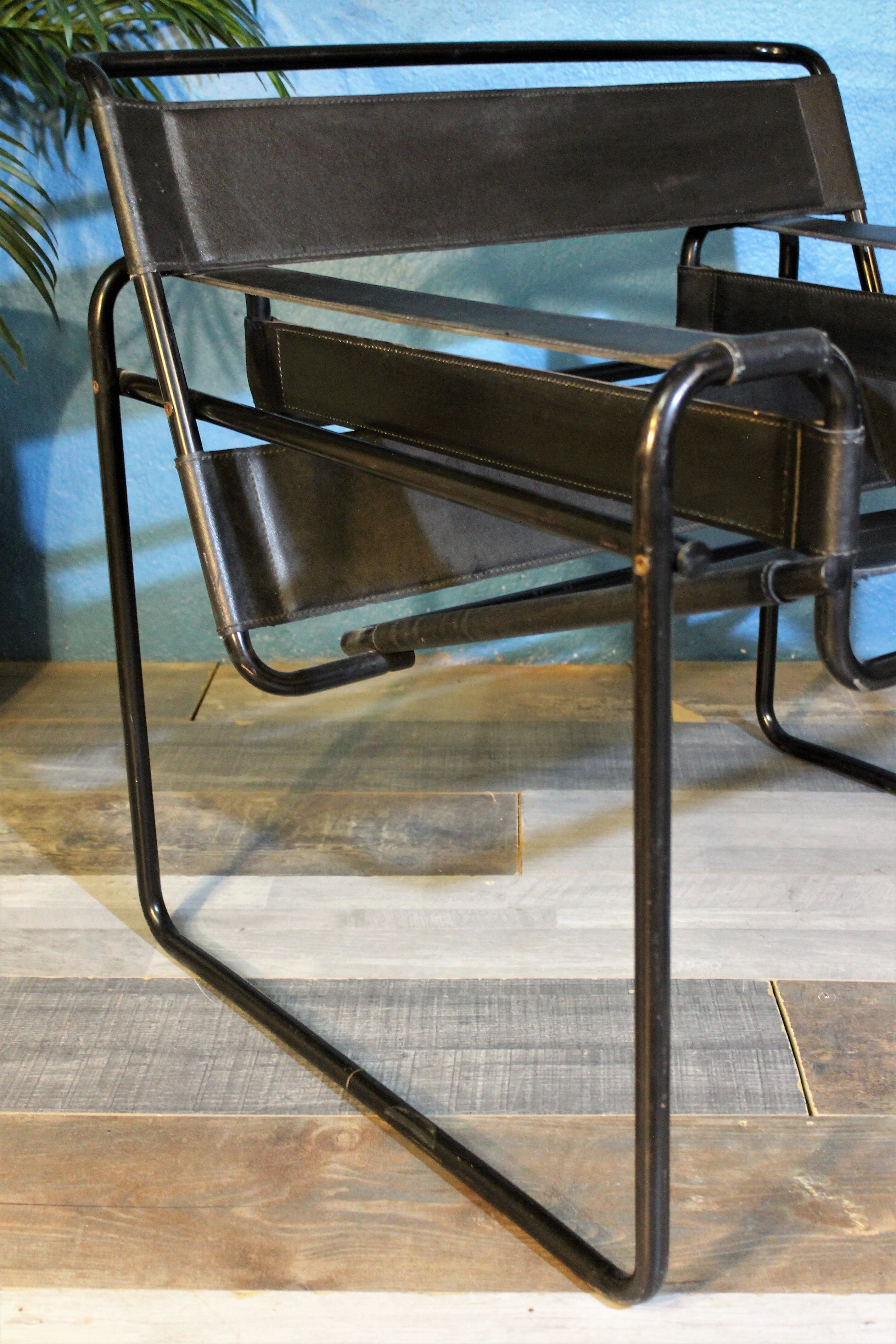 Metal armchair and leather, 1970s